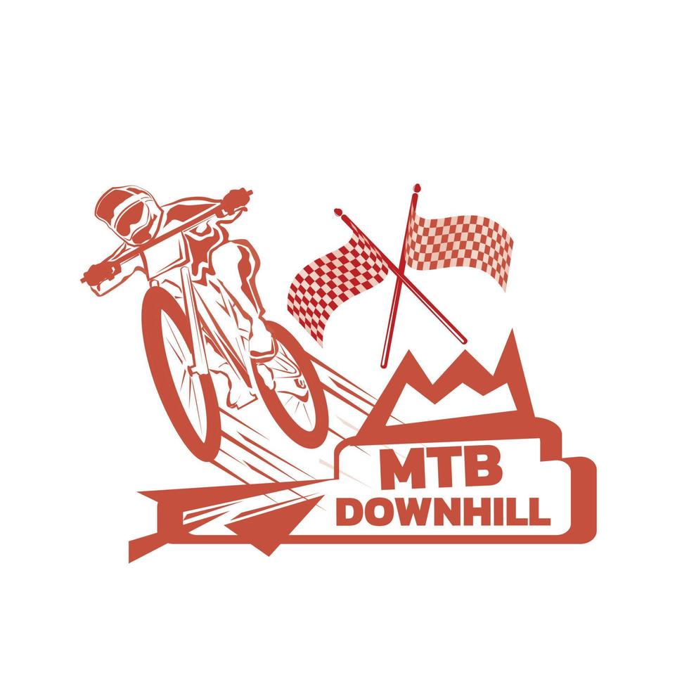 vector de diseño de logotipo de descenso de bicicleta de montaña