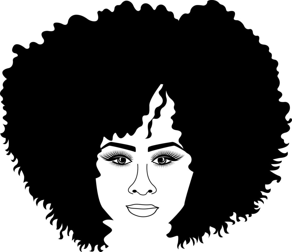 Ilustración de vector de silueta de mujer africana