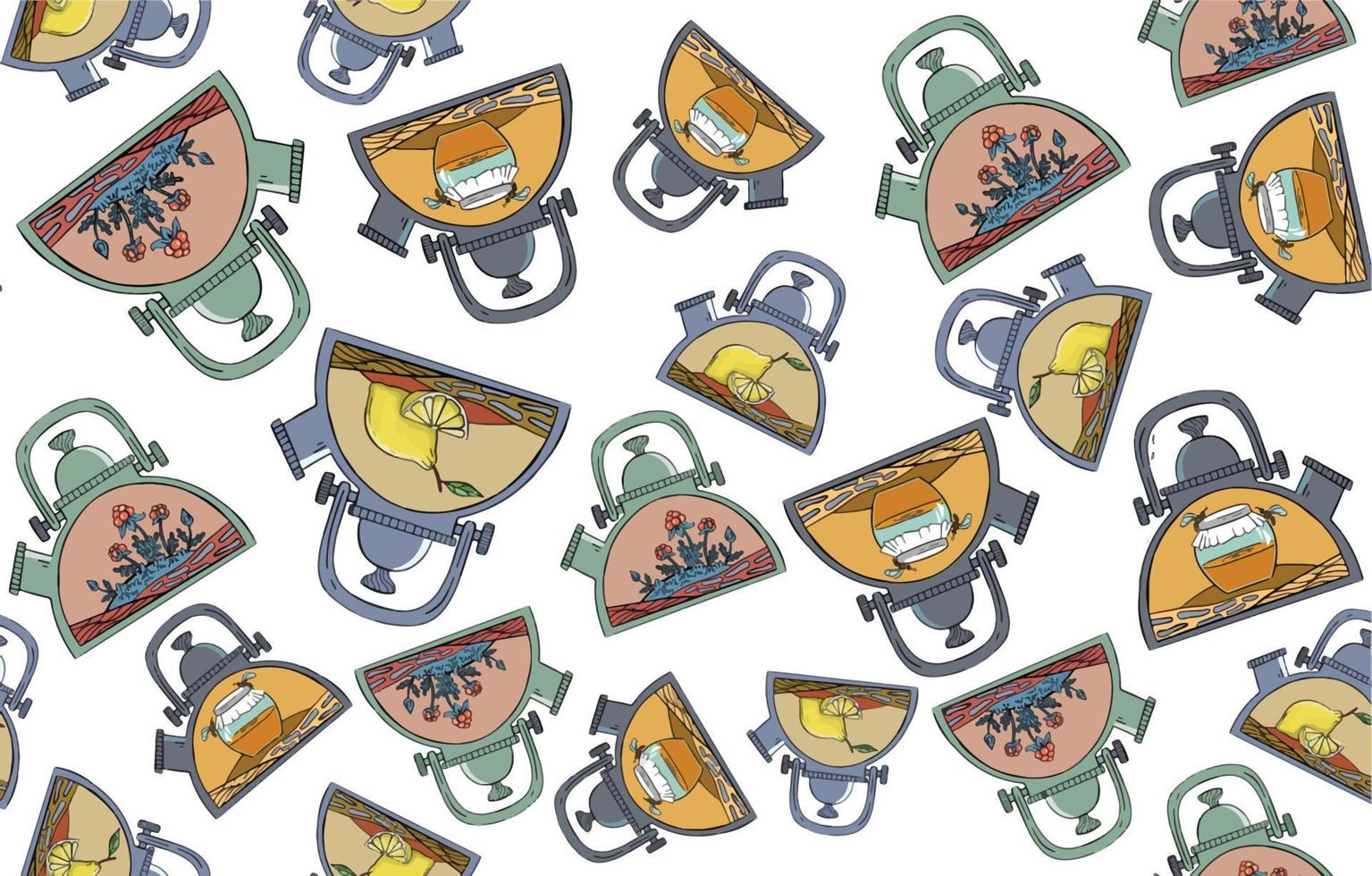 Food seamless pattern. Tea time. vector