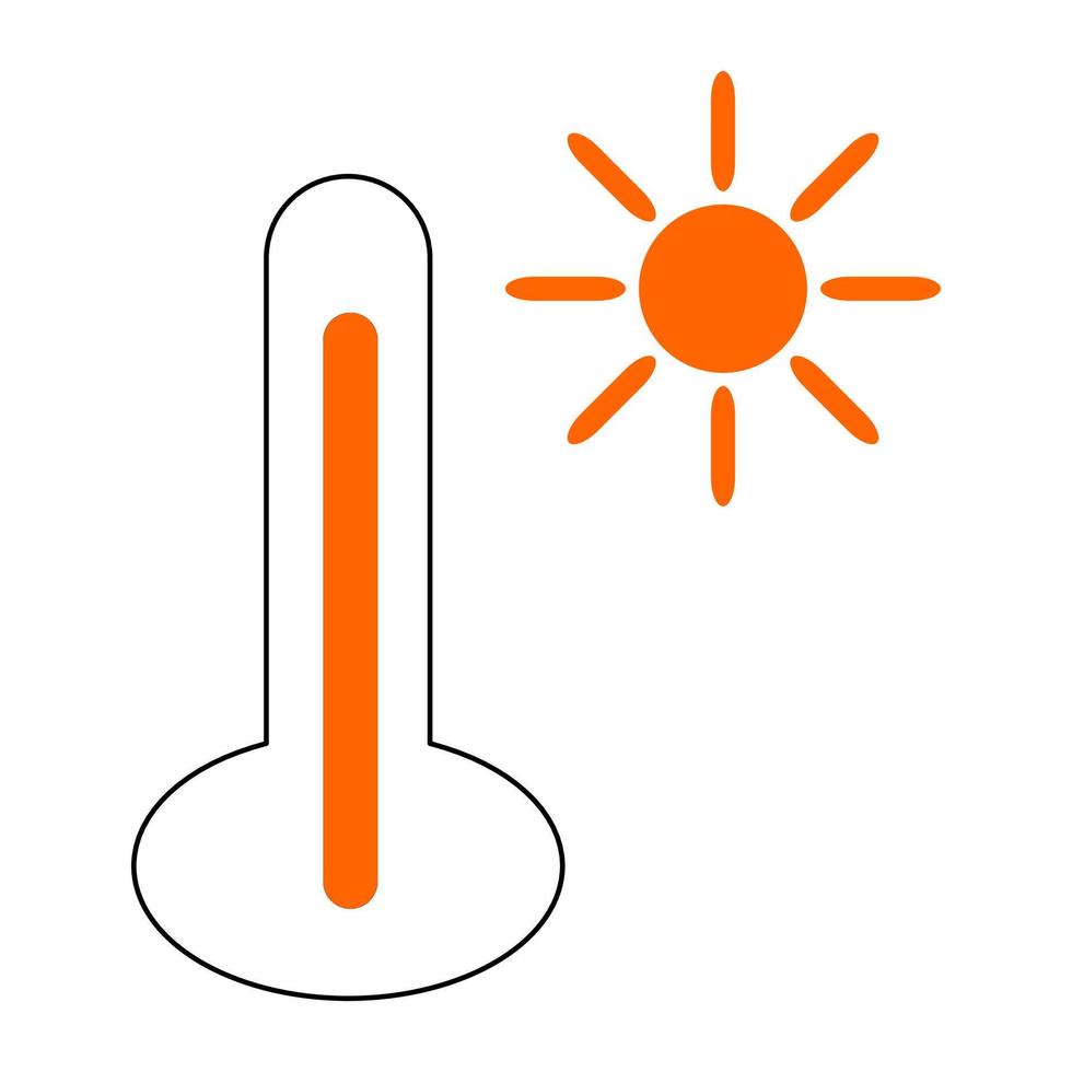 thermometer on heater icon vector
