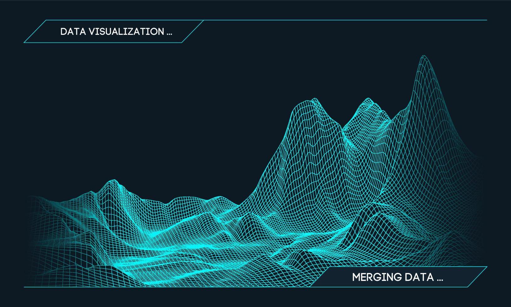 Abstract vector wireframe landscape background. Cyberspace grid. 3d technology wireframe vector illustration. Digital wireframe landscape for presentations .