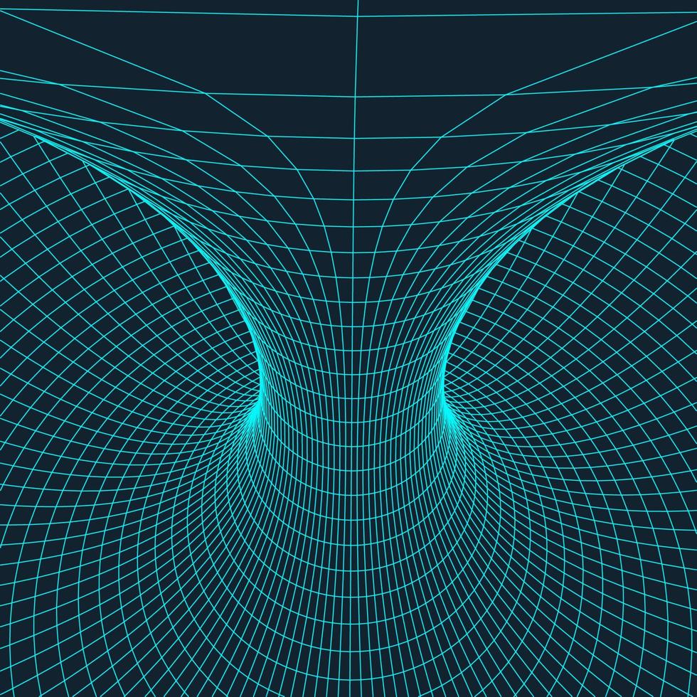 Wireframe torus with connected lines and dots . Mesh polygonal element. Vector Illustration EPS10.