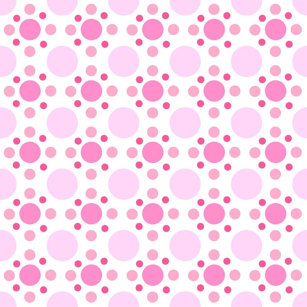 seamless pink polka dots pattern vector