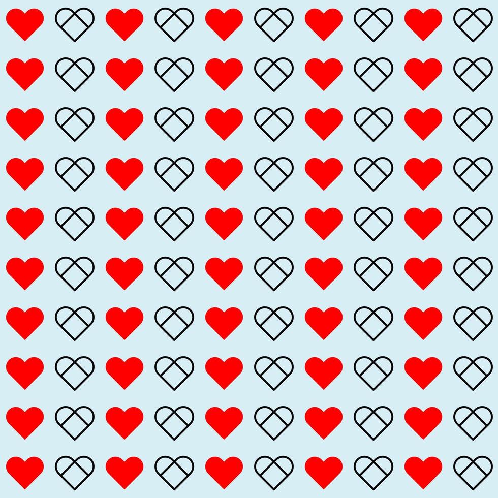 seamless pattern with red hearts vector