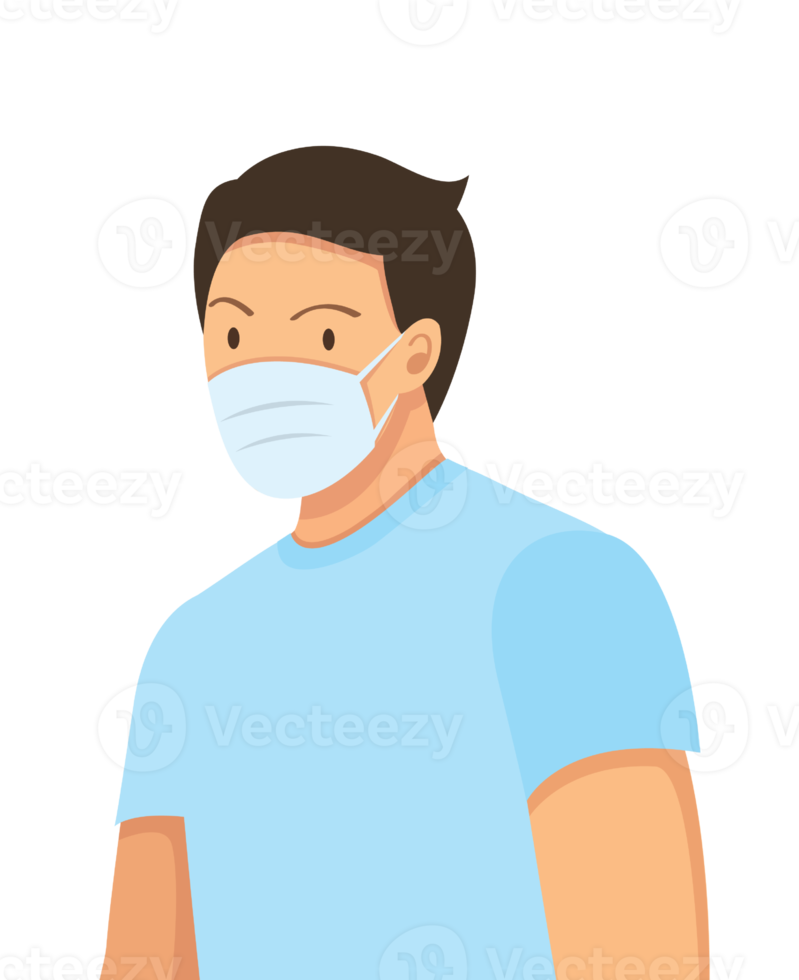 man with mask on face character png