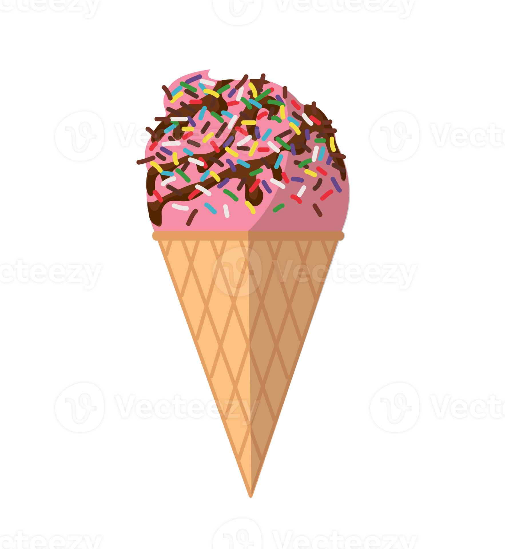 ice cream cone in flat style 12621397 PNG