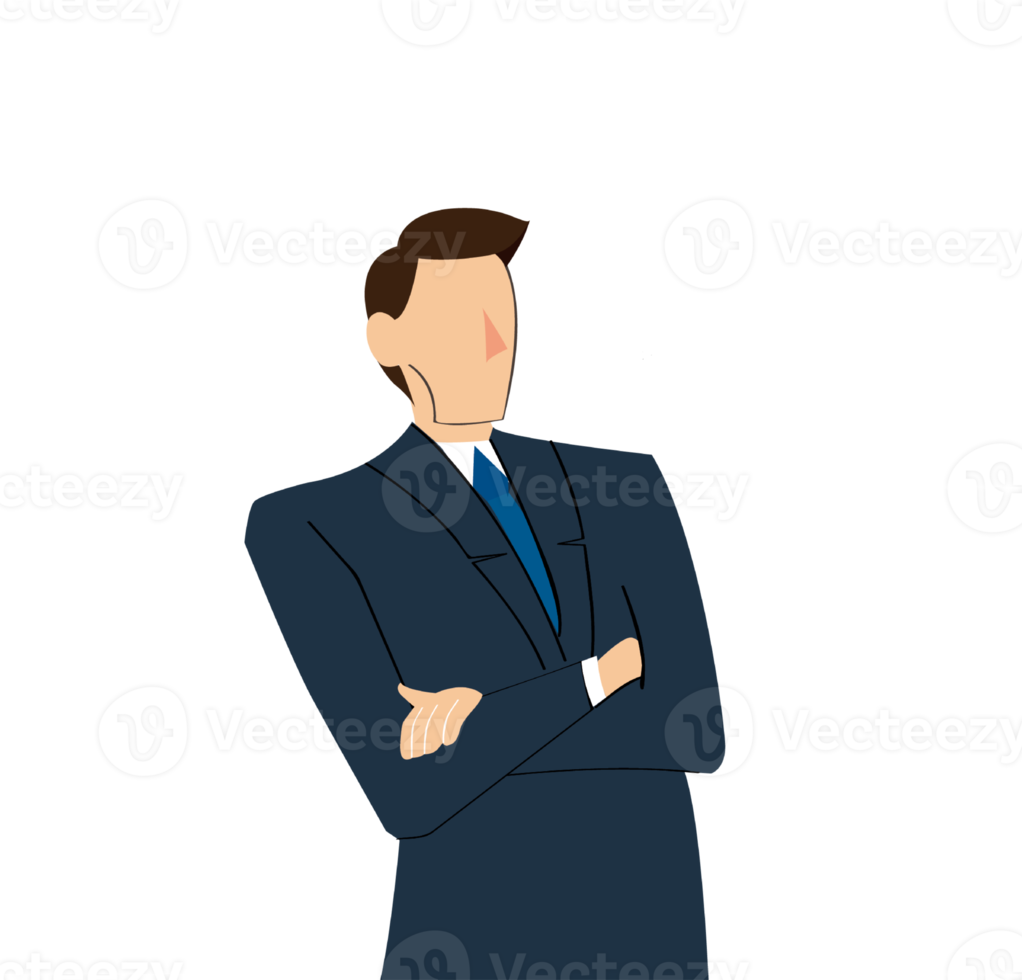 businessman standing crossed arm png