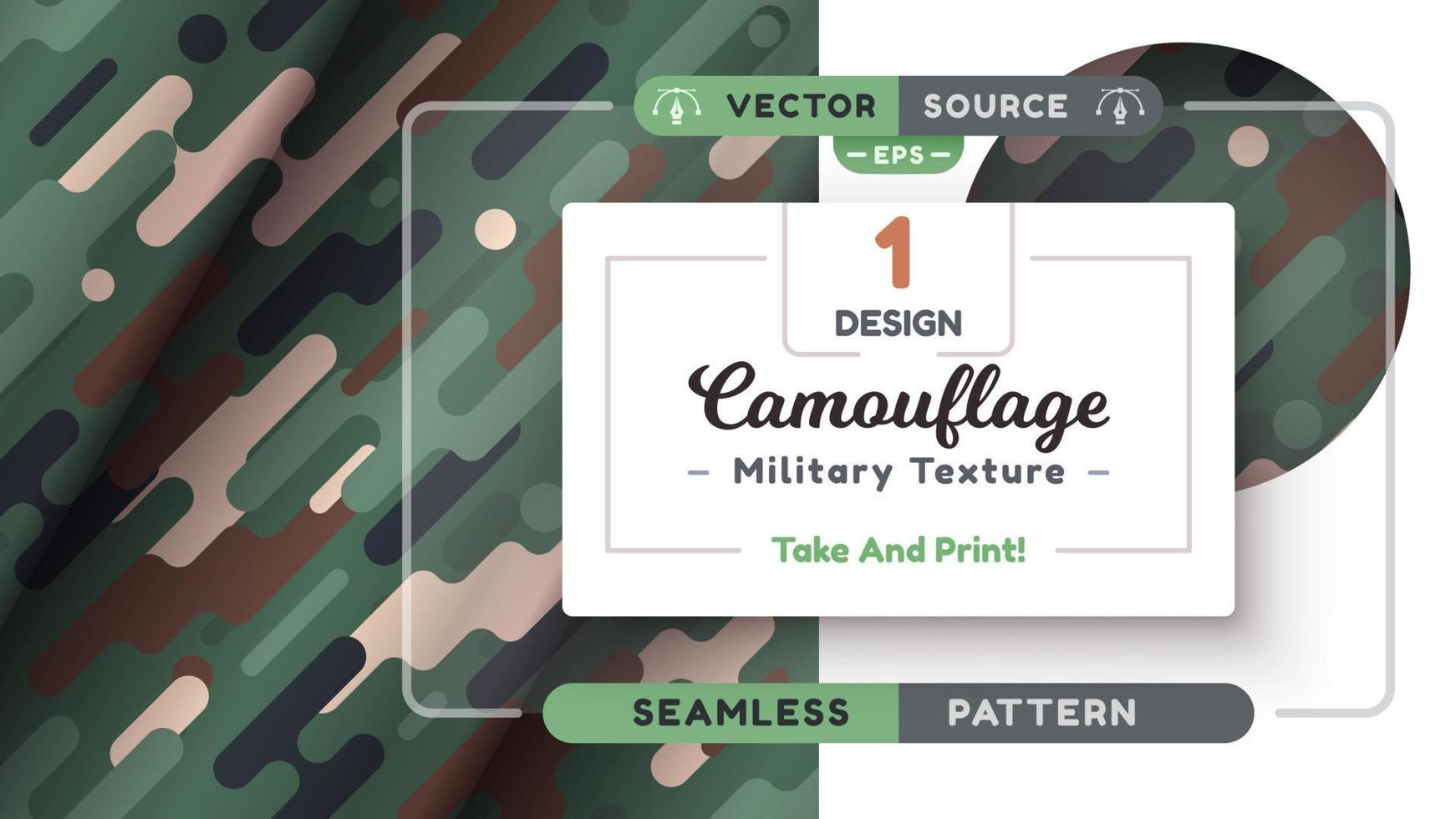 Camouflage seamless pattern, military texture, war fabric. vector