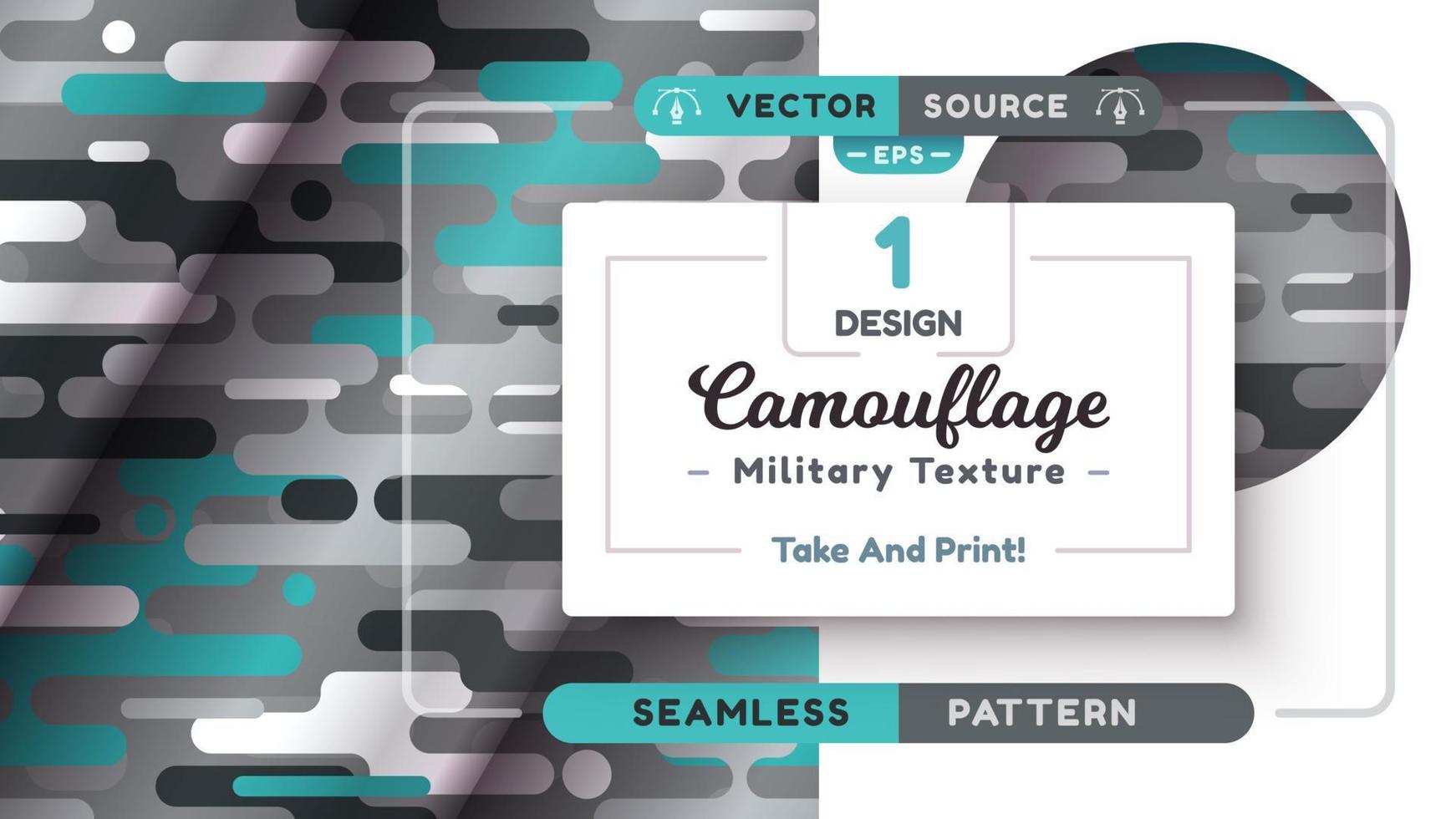 Camouflage seamless pattern, military texture, war fabric. vector