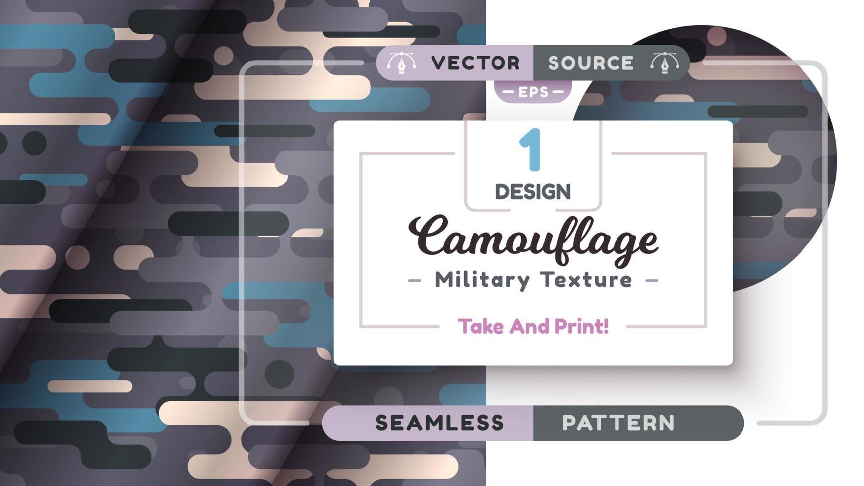 Camouflage seamless pattern, military texture, war fabric. vector