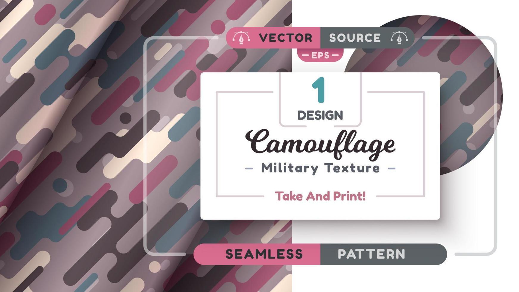 Camouflage seamless pattern, military texture, war fabric. vector