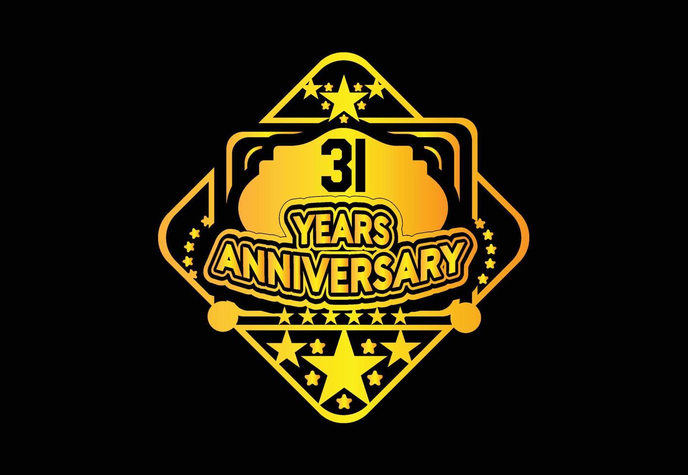31 years anniversary logo and sticker design vector