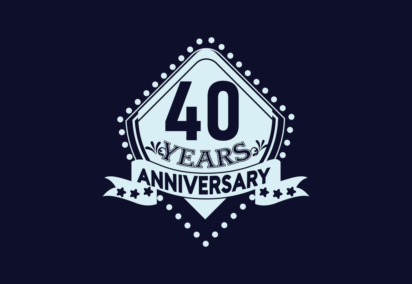 40 years anniversary logo and sticker design sets vector