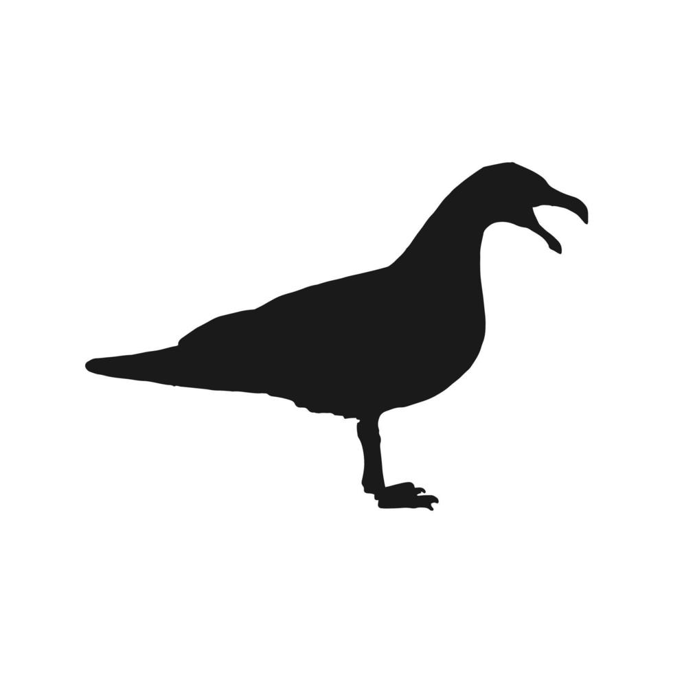 Silhouette of flying seagulls. Hand drawn illustration converted to vector. vector