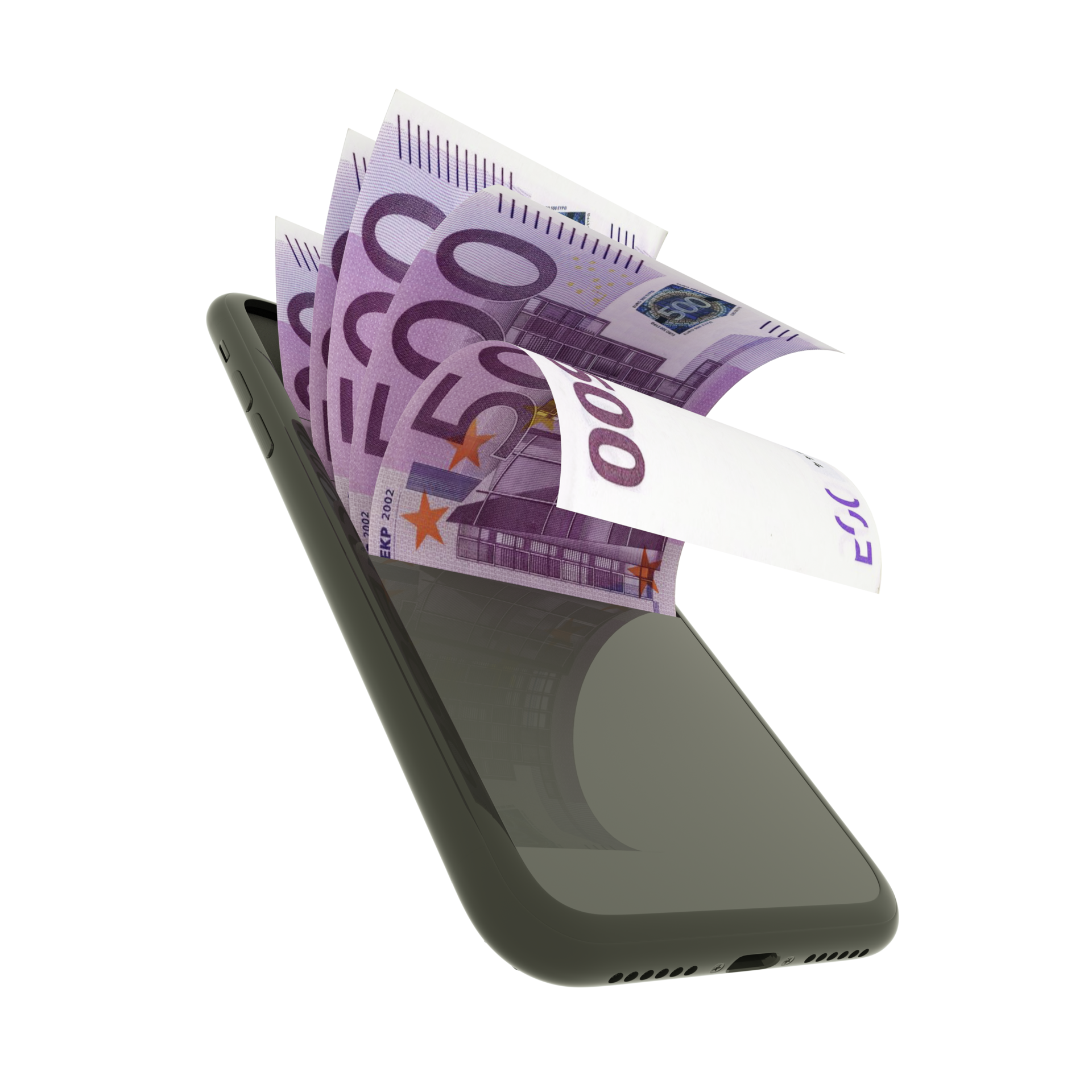 free-3d-rendering-of-500-euro-notes-inside-a-smart-mobile-phone