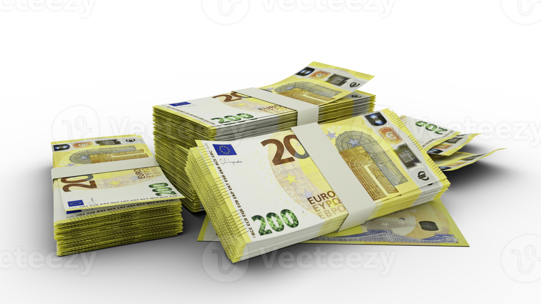3d Renderen Van Stack Van 200euro Notities Bundels Van Euro Valuta 3d-renderen-van-stack-van-200euro-notities-bundels-van-euro-valuta