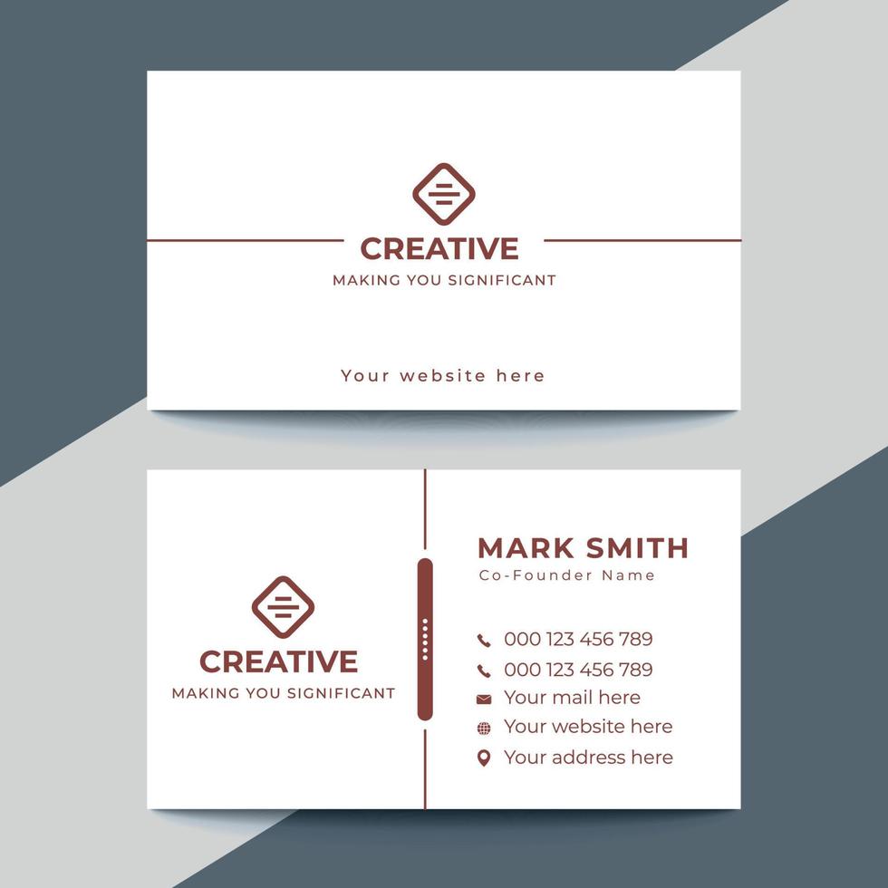 Professional elegant grey and white modern business card design vector