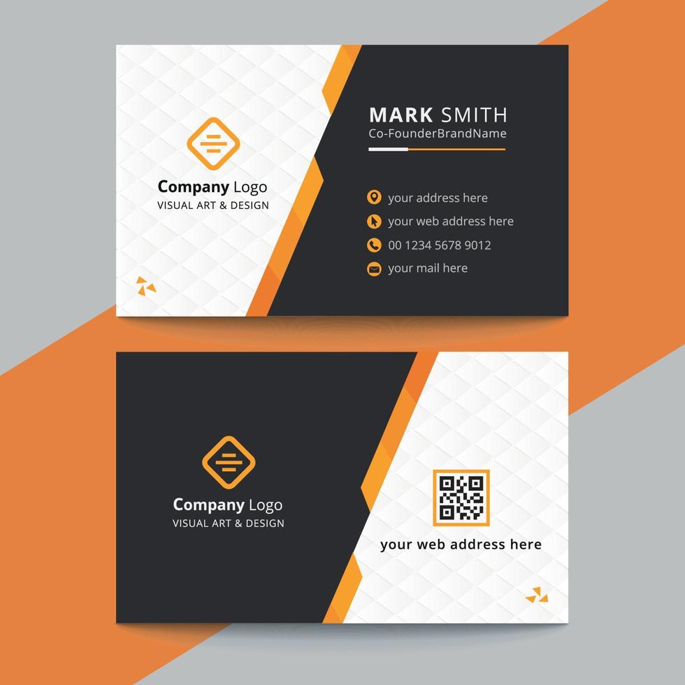 Professional elegant orange and white modern business card design vector