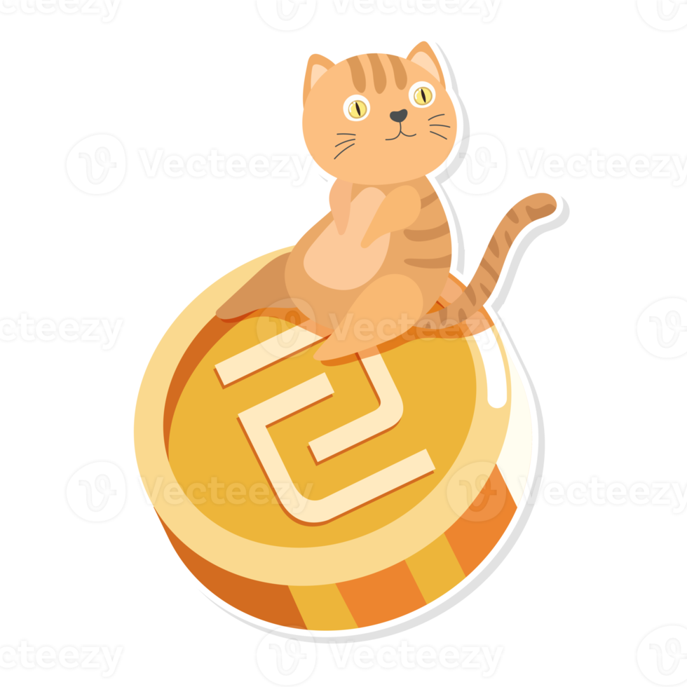 cat and coin cartoon png