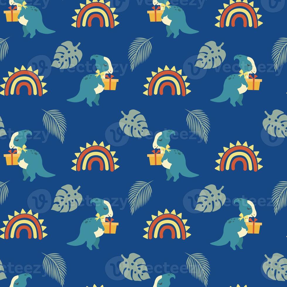 Dinosaurs seamless patterns. You may create awesome fabric and pillow design photo