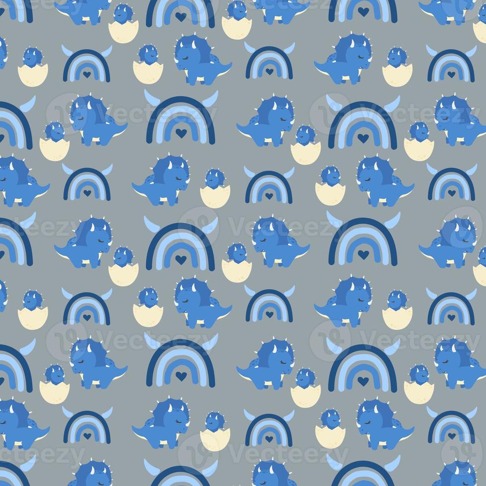 Dinosaurs seamless patterns. You may create awesome fabric and pillow design photo