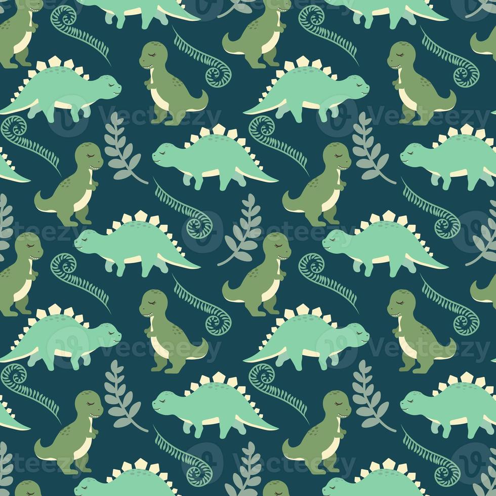 Dinosaurs seamless patterns. You may create awesome fabric and pillow design photo