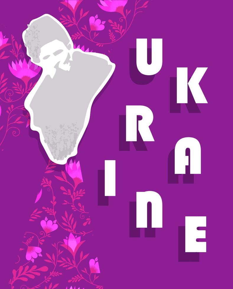 Banner of Ukraine for the national day with the writer. Art posters for the exhibition of Ukrainian culture vector