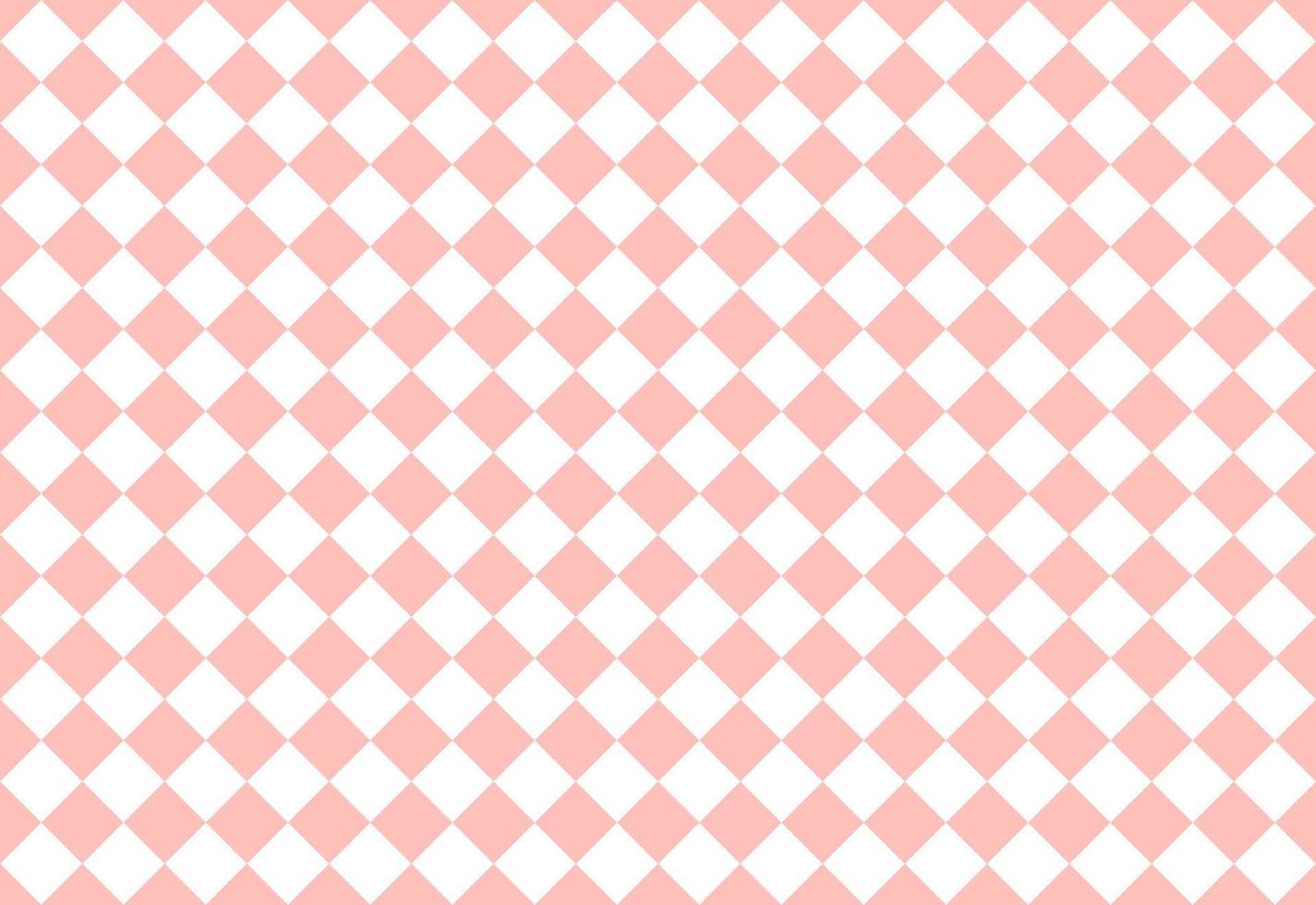 Pink and white Checkered diamond background seamless pattern. Vector illustration