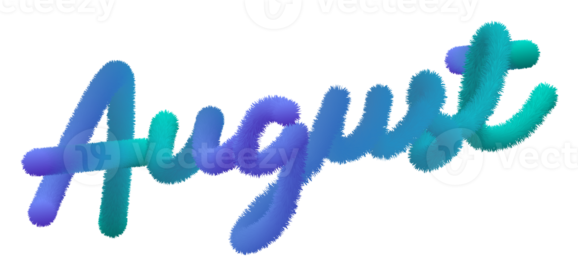 The fur alphabet is Gradient blue to green. Furry wording August soft and cute to start your seasonal. png