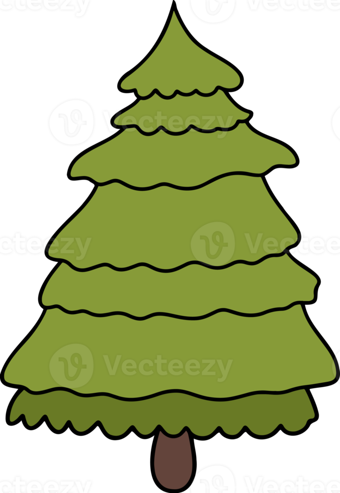 Christmas Tree, Christmas pine tree illustration png