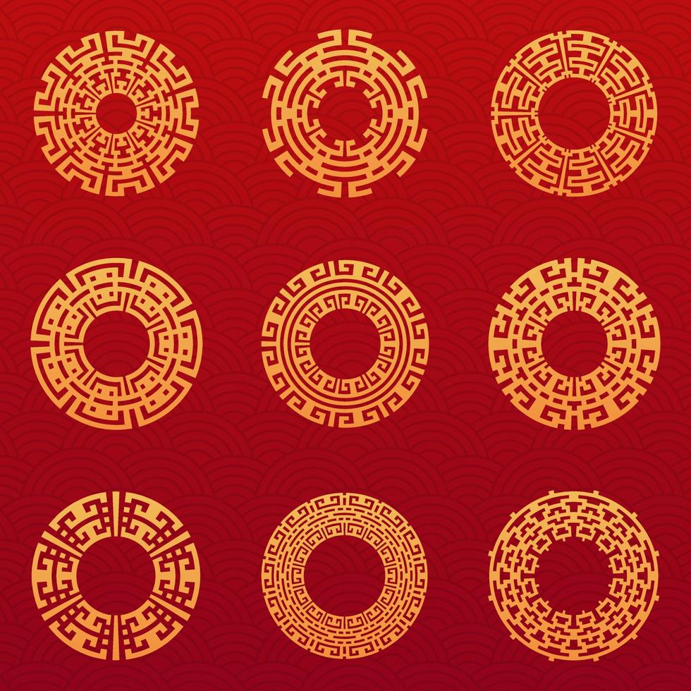 colección de la frontera china. patrón de estilo chino. ilustración vectorial vector