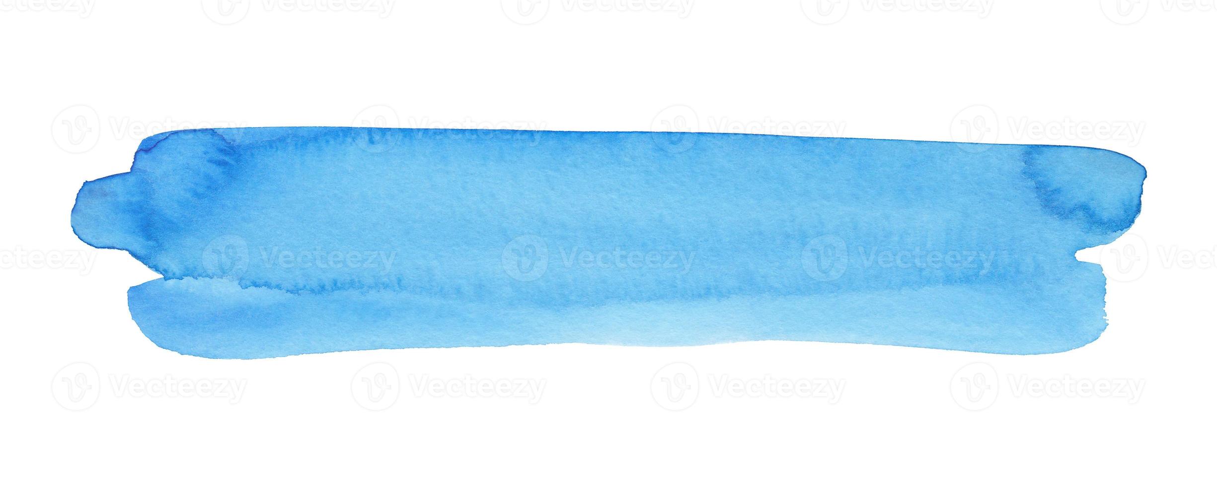 Watercolor blue background with space for text isolated. Brush stroke on white backdrop. photo