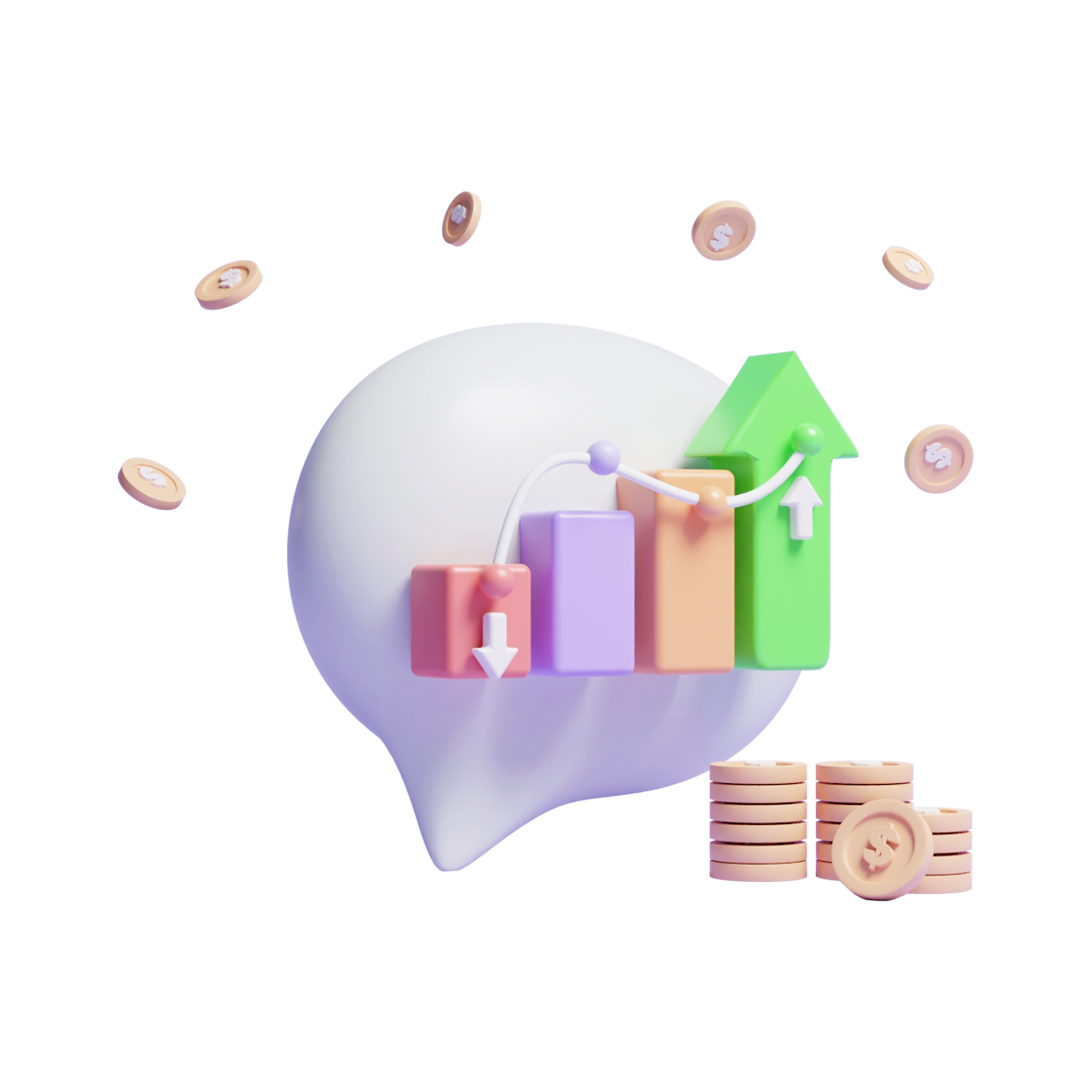 Business Growth Graph Chart Icon 3d Or 3d Business Leadership Growth Up leadership-growth-solutions-team