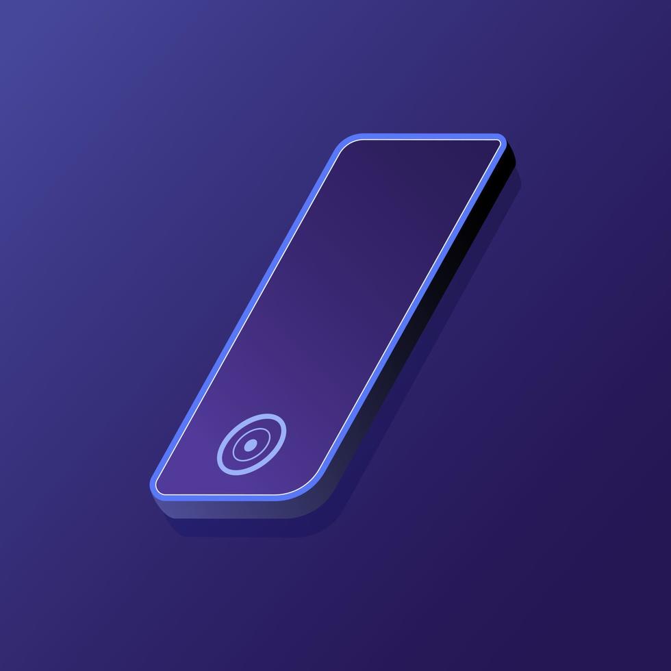 Smartphone 3d icon. Stylish smartphone isolated on a colored background. Digital mobile technology for communication. Vector illustration.