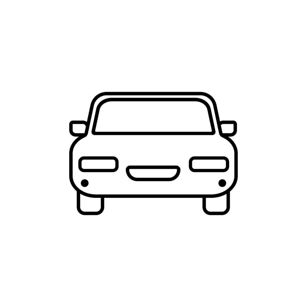 Car front line icon. Outline symbol. Car sign in linear style vector