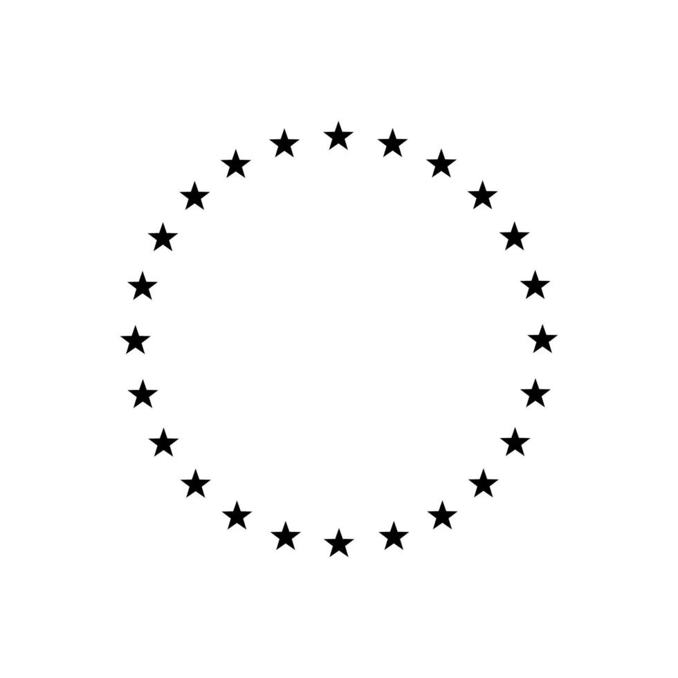 Star in circle icon. Frame from stars solated on white background vector