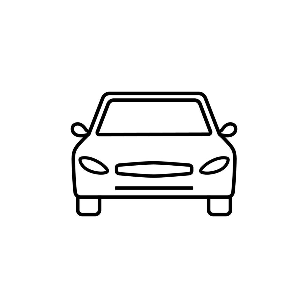 Car front line icon. Outline symbol. Car sign in linear style vector