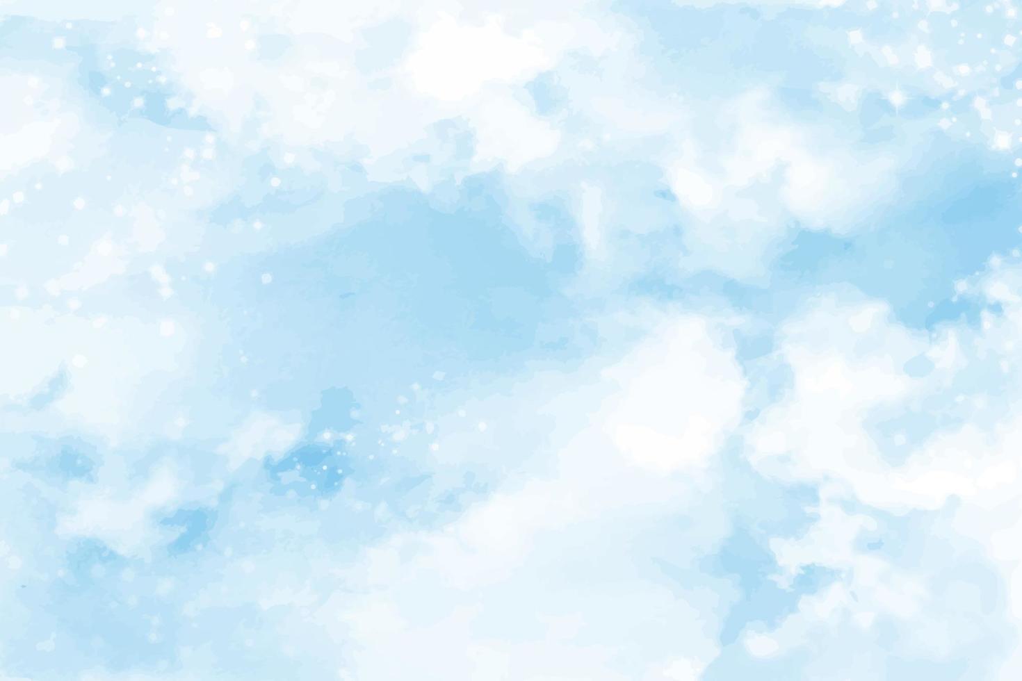 Abstract blue winter watercolor background vector