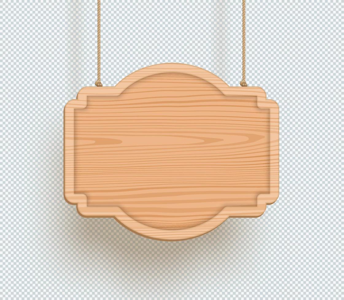 letrero de madera tablero colgante 3d vacío simple vector