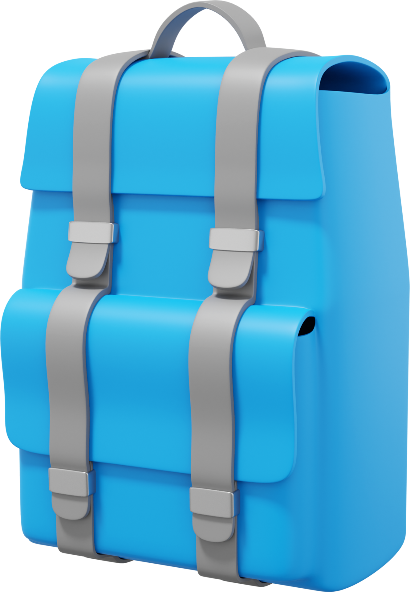 Free Hiking bag backpack for traveling blue. PNG icon on transparent