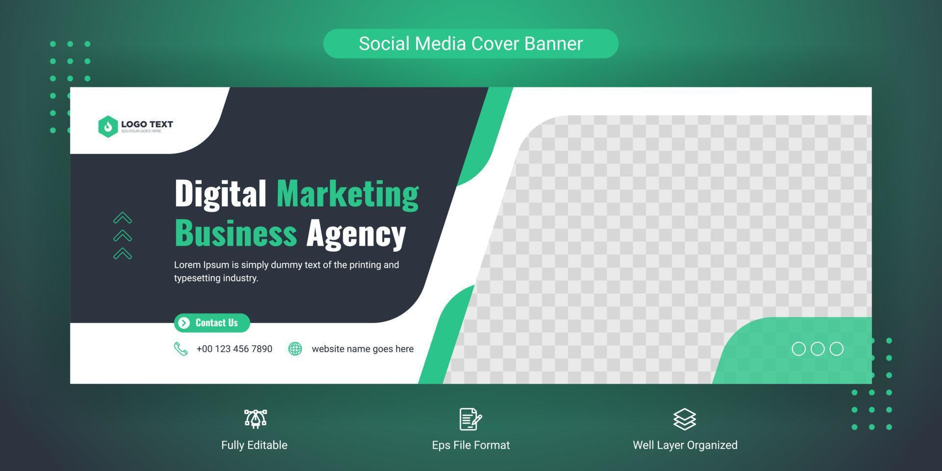Creative corporate business marketing social media cover banner post template vector