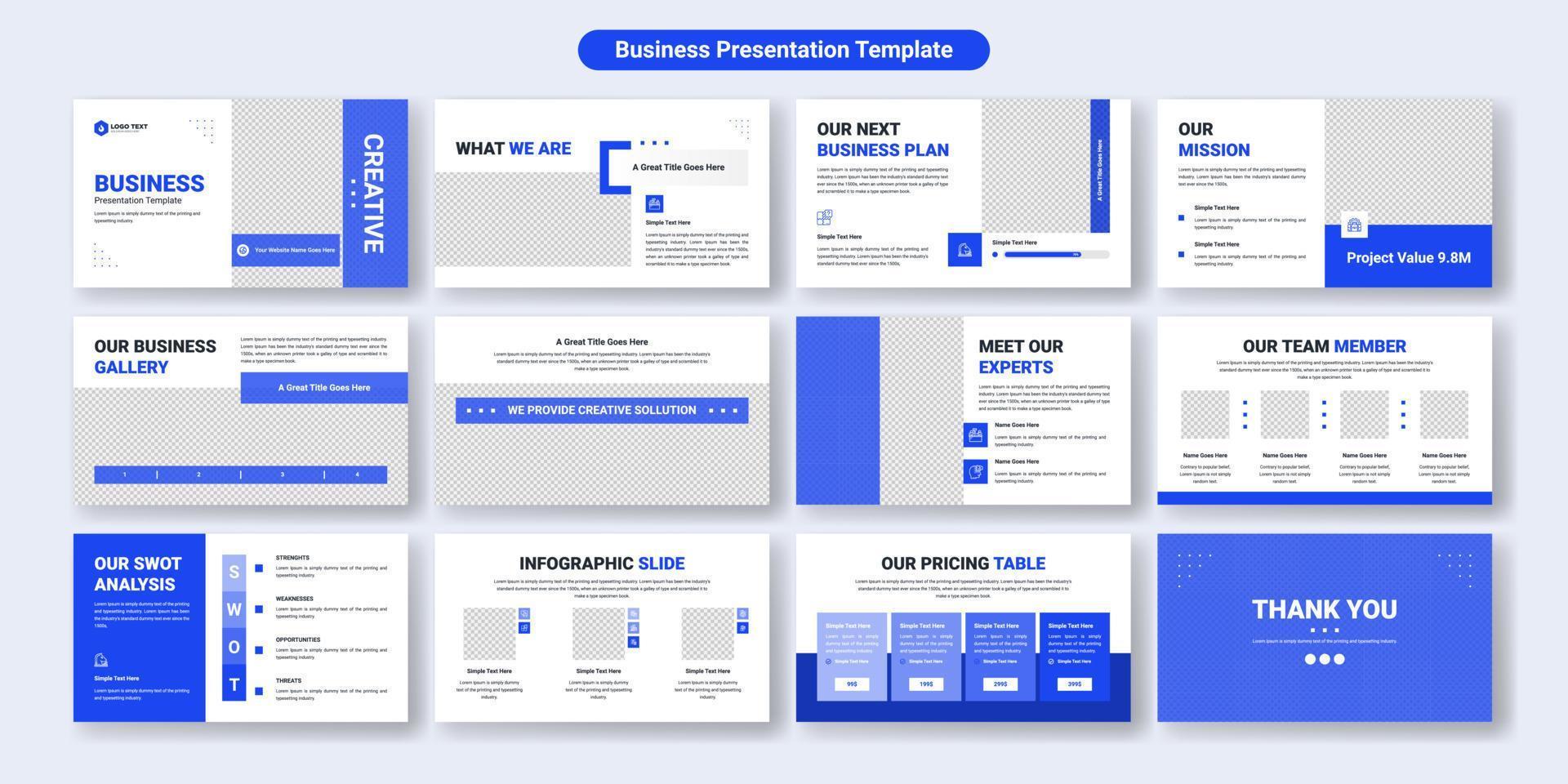 diseño de plantilla de diapositivas de presentación de negocios creativos. uso para antecedentes de presentación modernos, diseño de folletos, control deslizante de sitios web, página de inicio, informe anual, perfil de empresa vector