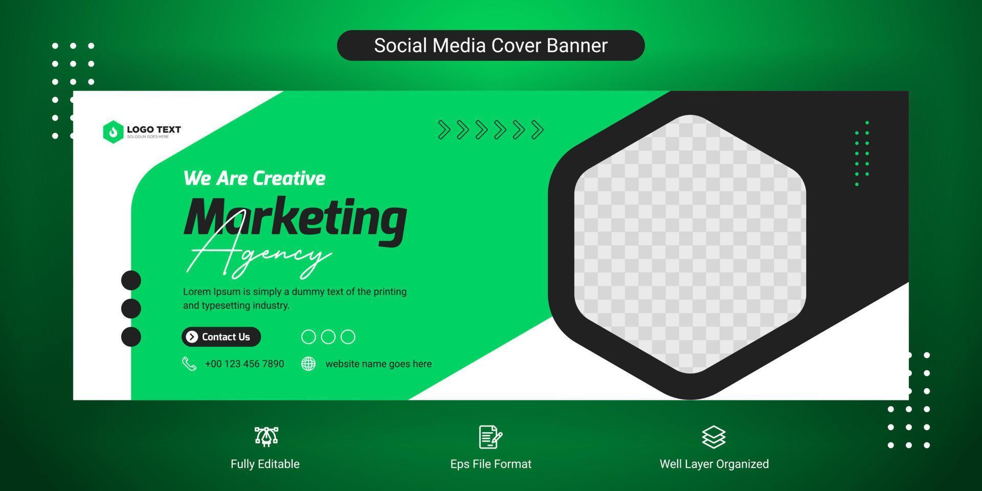 Creative corporate business marketing social media cover banner post template vector