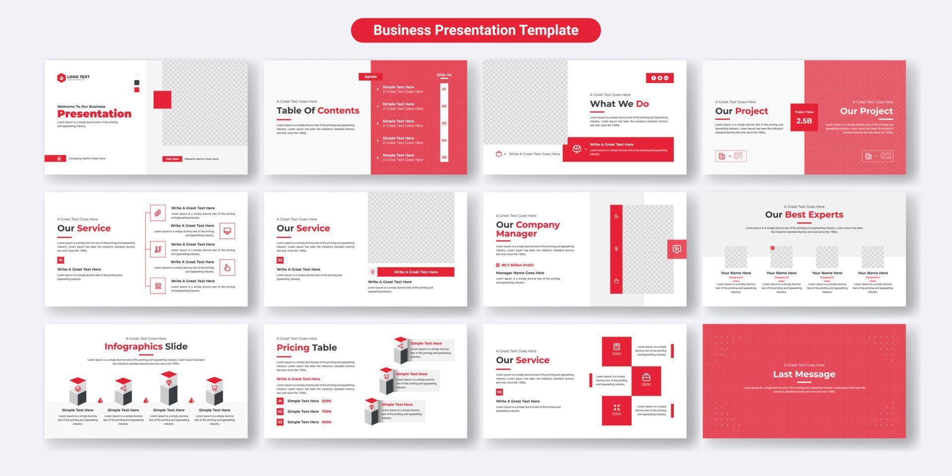 Creative business presentation slides template design. Use for modern presentation background, brochure design, website slider, landing page, annual report, company profile vector