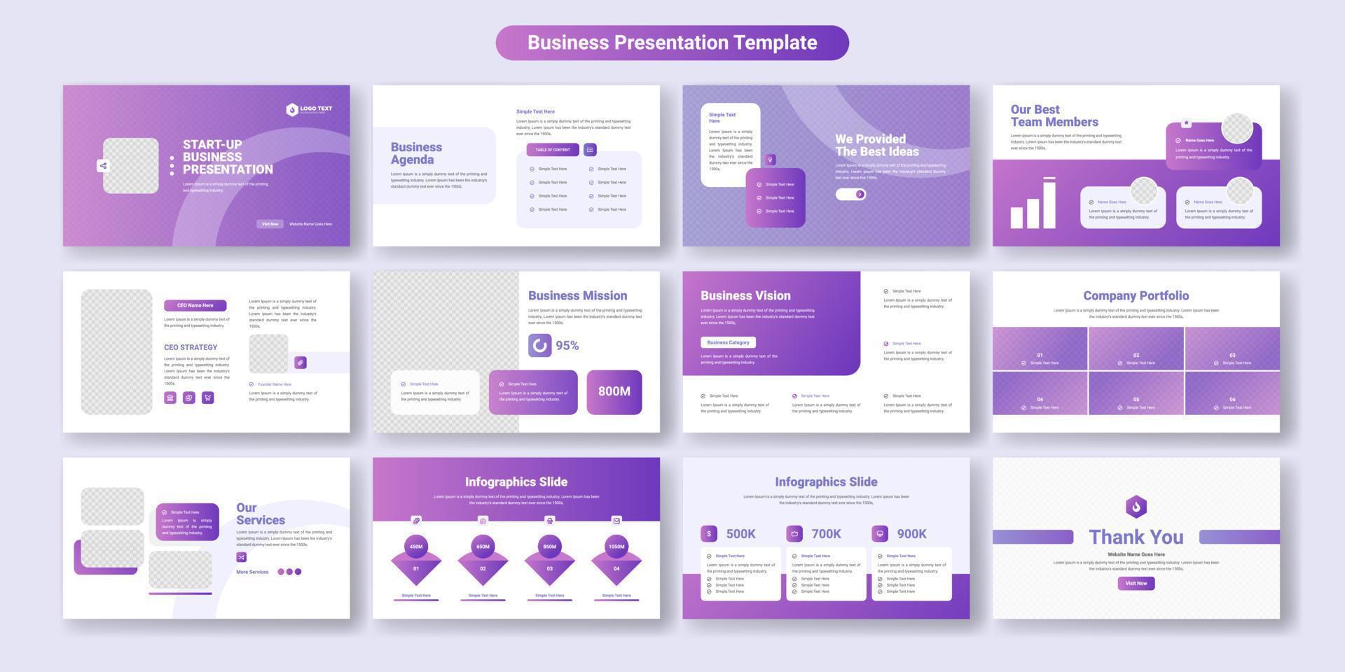 diseño de plantilla de diapositivas de presentación de negocios creativos. uso para antecedentes de presentación modernos, diseño de folletos, control deslizante de sitios web, página de inicio, informe anual, perfil de empresa vector