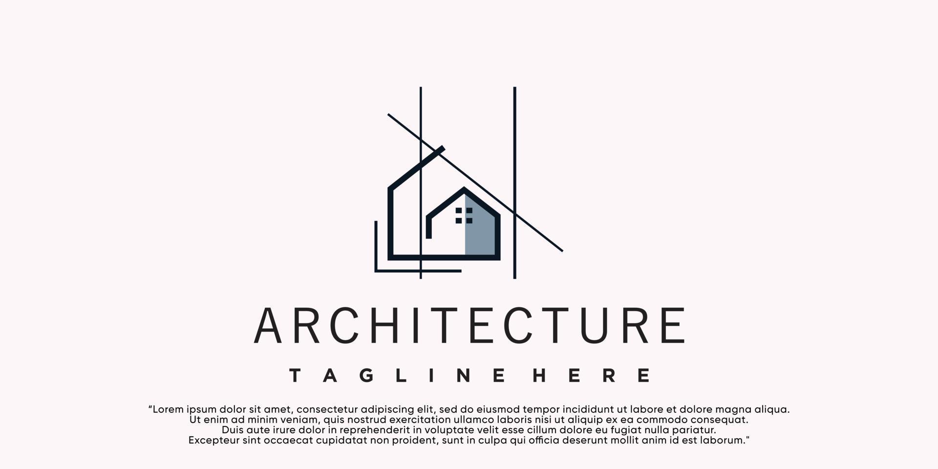logotipo simple de vector premium de arquitectura de edificio