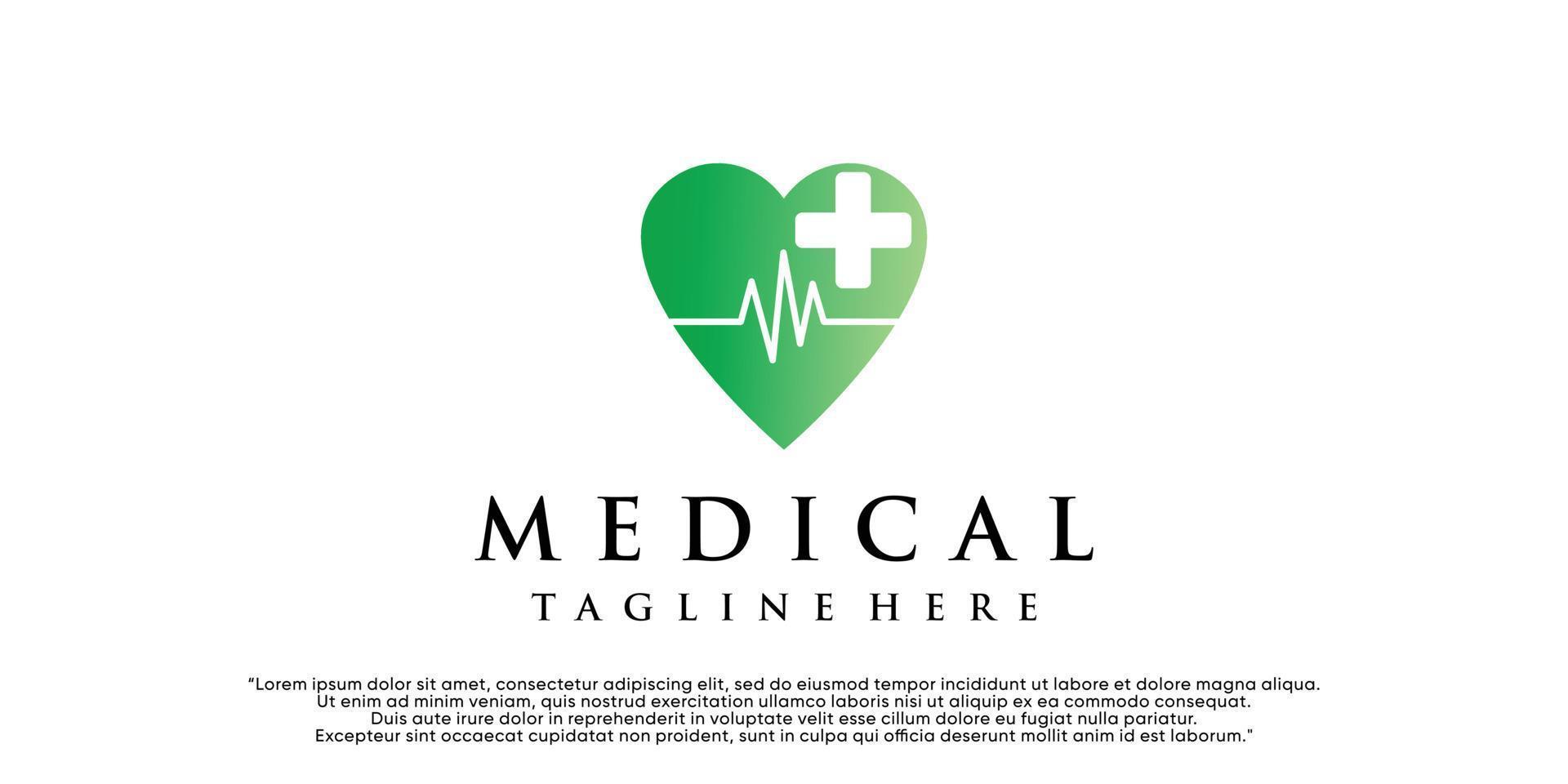 Medical logo design with concept simple logo Premium Vector