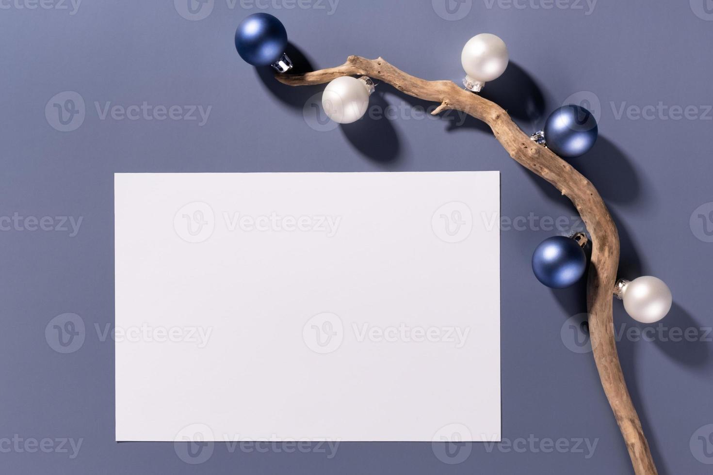 Christmas Greeting Card Mockup in minimalistic style photo