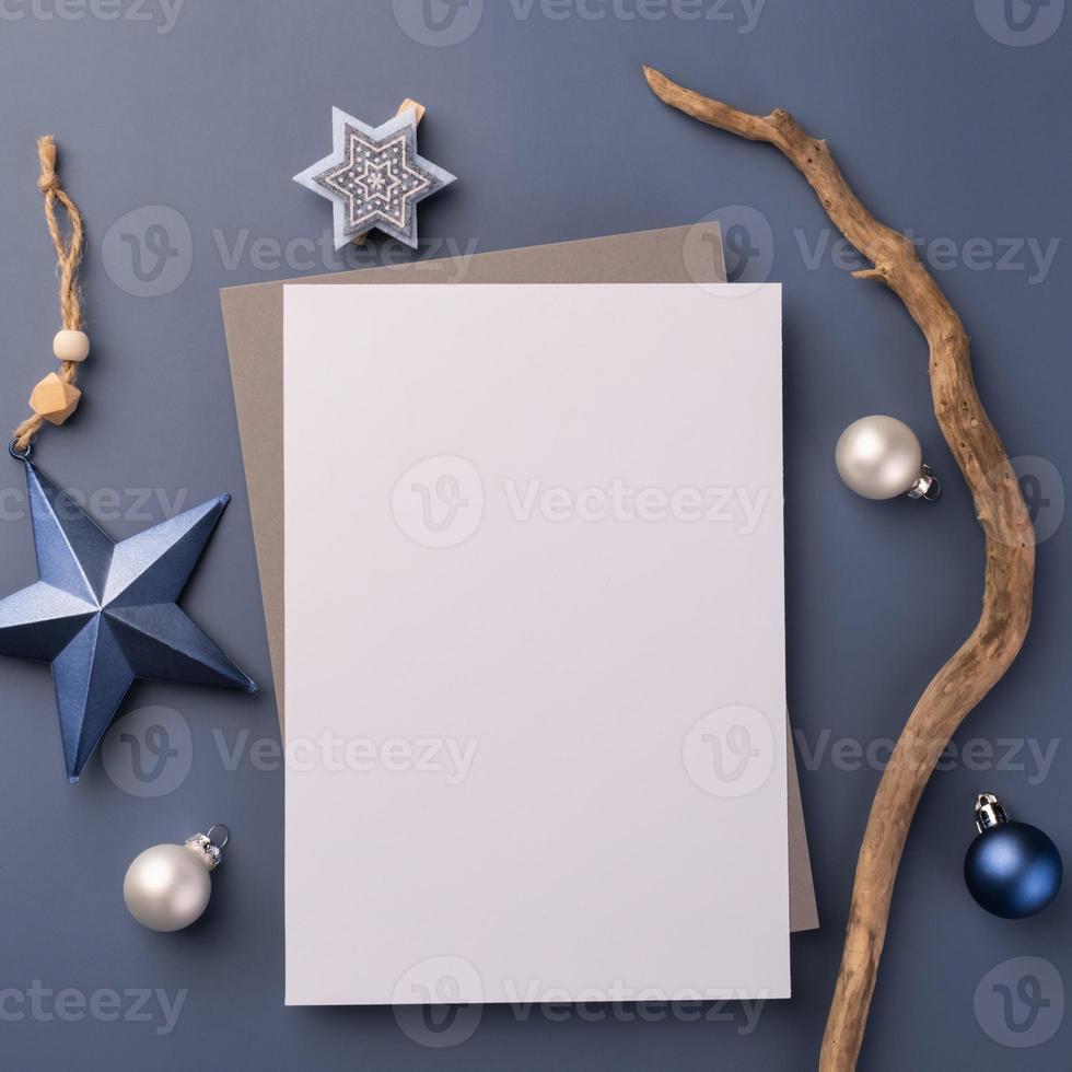 Christmas Greeting Card Mockup in minimalistic style photo