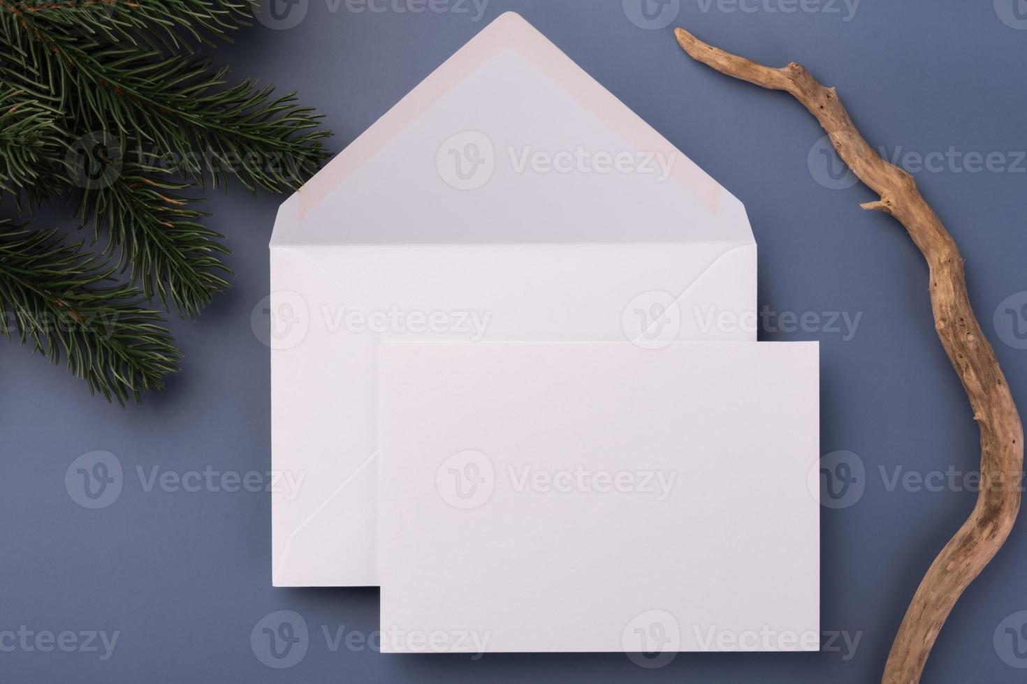 Christmas Greeting Card Mockup in minimalistic style photo